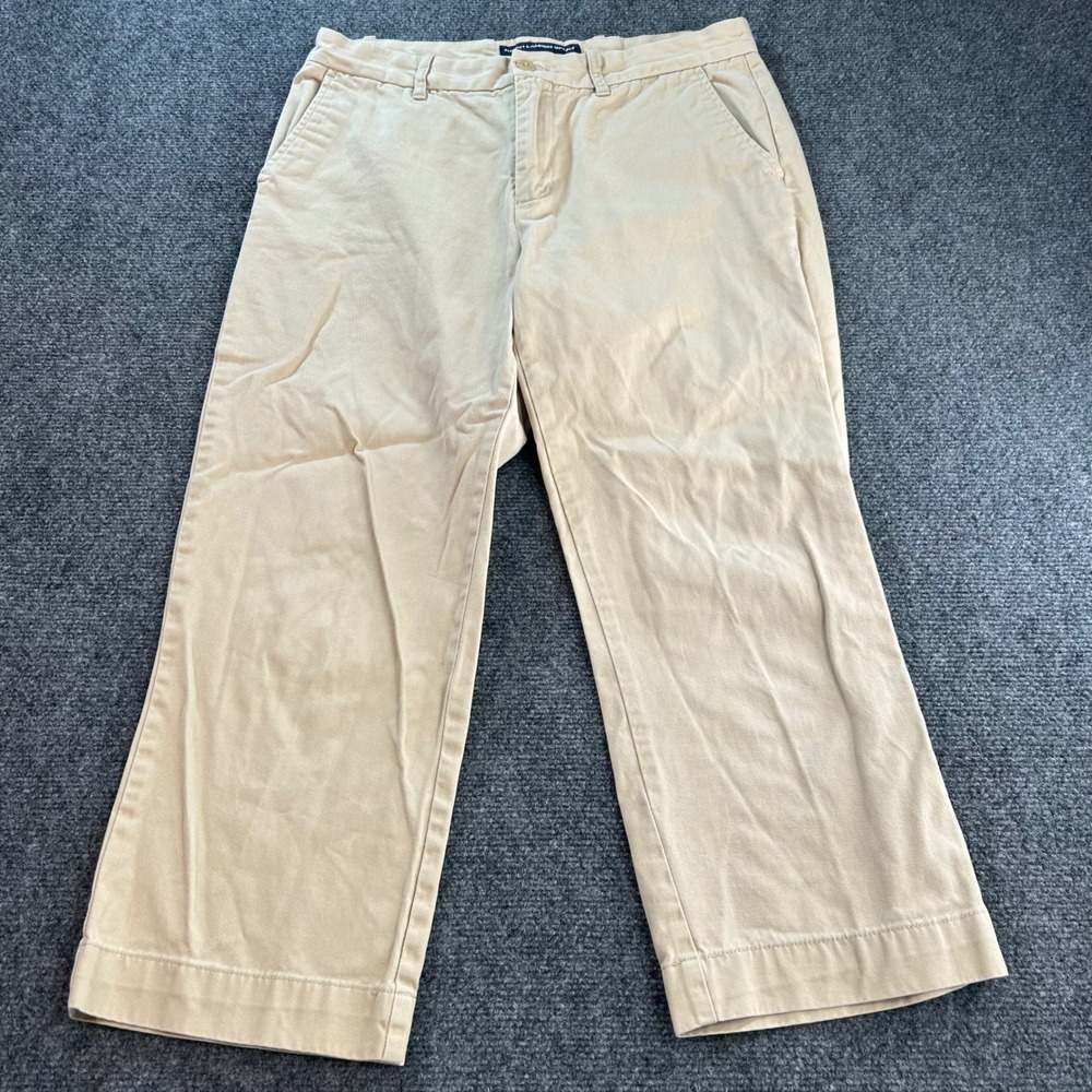 Ralph Lauren Sport Chino Pants Womens 8 Khaki Tan Cotton Straight Leg Cropped